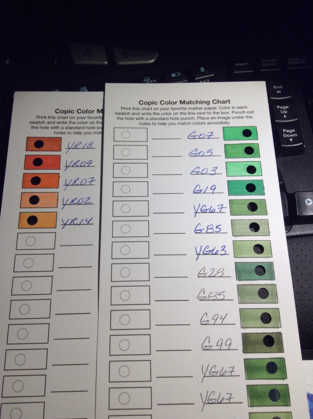 Copic Color Matching Chart