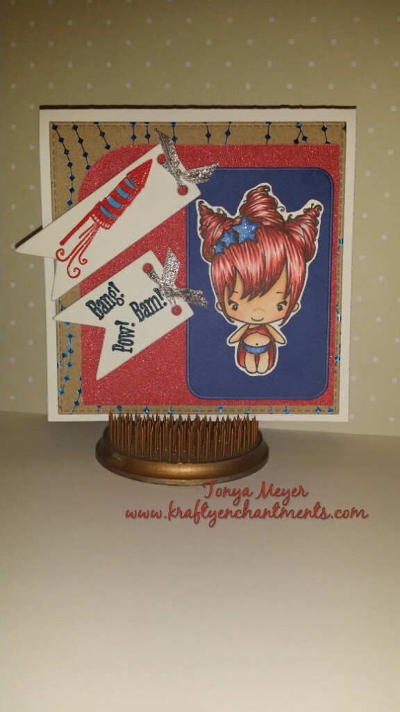 4th of July Card featuring a stamp from The Greeting Farm Magical set.