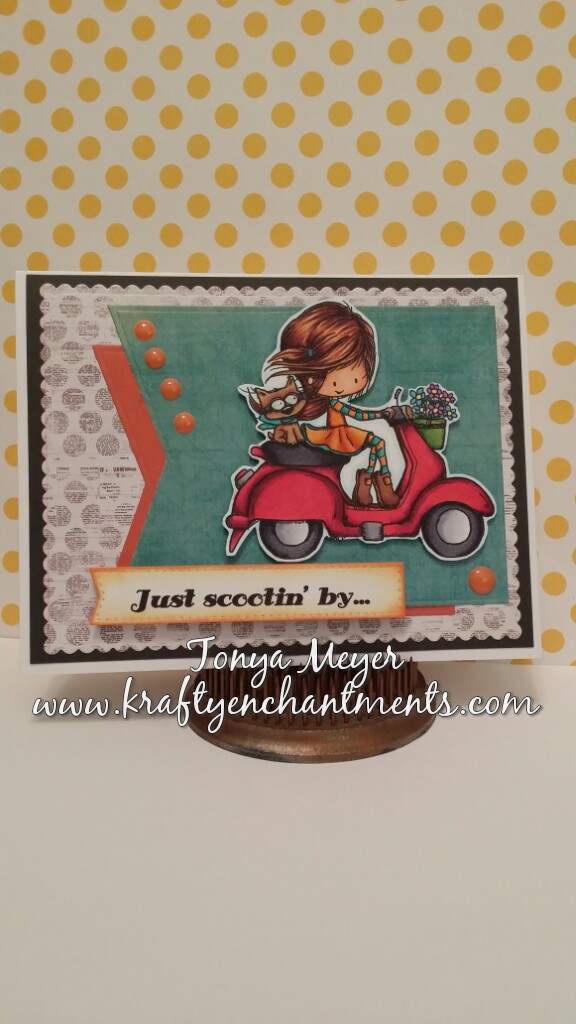 Completed birthday card featuring Tiddly Inks, Wryn Scooting By.