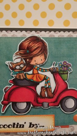 Tiddly Inks, Wryn Scooting By colored with Copic Markers