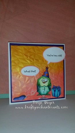 Photo with flash so you can see the shimmer of the embossed background