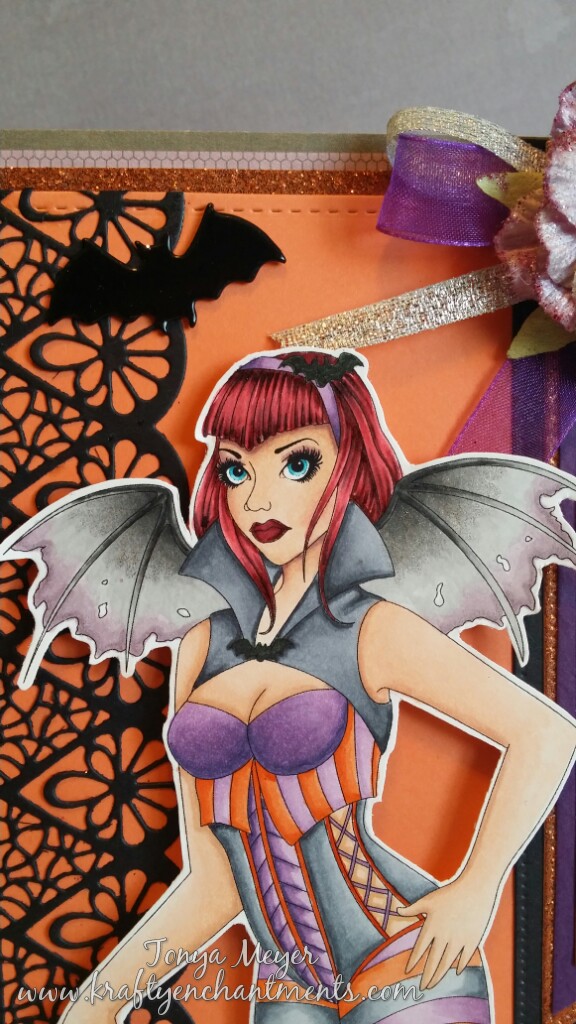 Payton digital stamp from Spellbinding Stamps by Nikki Burnette. Colored with Copic markers and added Wink of Stella to the wings.