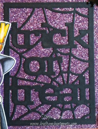 Trick or Treat die from My Favorite Things cut from black cardstock.