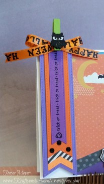 Die-namics Fishtail Flags and Jane's Doodles Winnie trick or treat sentiment