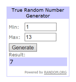 Giveaway winner 9.8.17